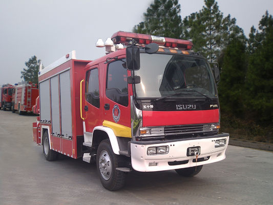 ISUZU Diesel Light Rescue Fire Truck 4X2 177kw With 5 Ton Crane