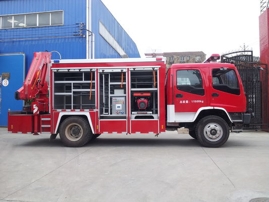 177KW Red Fire Truck , 4x2 Fire Engine Vehicle For Emergency Rescue